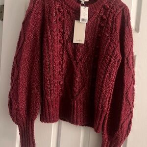 🛍️Joie Burgundy Cable Knit Sweater
